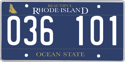RI license plate 036101
