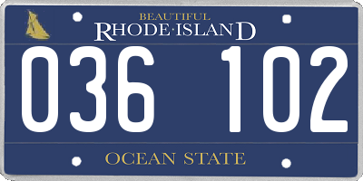 RI license plate 036102