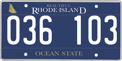 RI license plate 036103