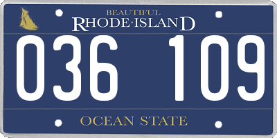 RI license plate 036109