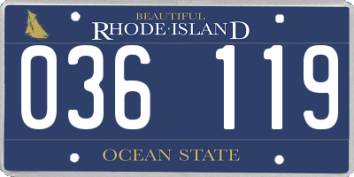 RI license plate 036119