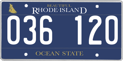 RI license plate 036120