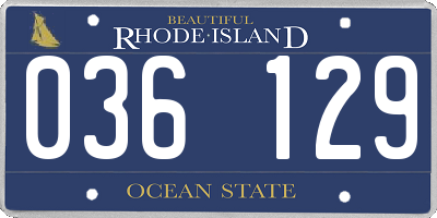 RI license plate 036129
