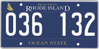RI license plate 036132