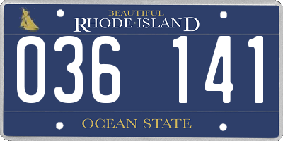 RI license plate 036141