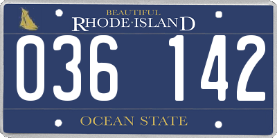 RI license plate 036142