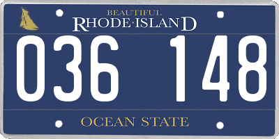 RI license plate 036148
