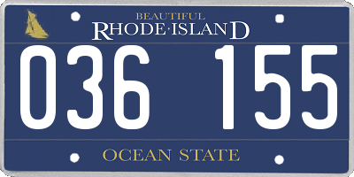RI license plate 036155