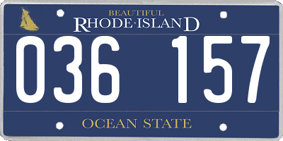 RI license plate 036157