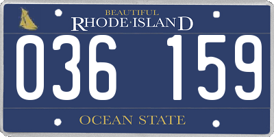 RI license plate 036159