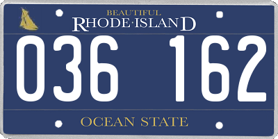 RI license plate 036162