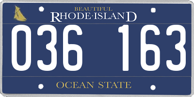 RI license plate 036163