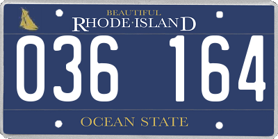 RI license plate 036164