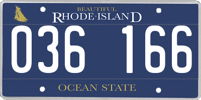 RI license plate 036166