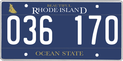 RI license plate 036170