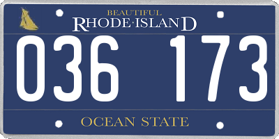RI license plate 036173