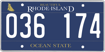 RI license plate 036174