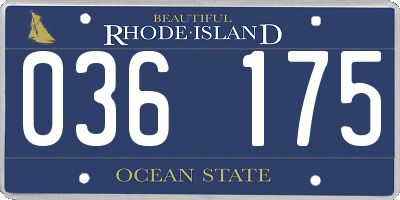 RI license plate 036175