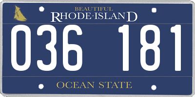 RI license plate 036181