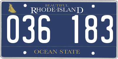 RI license plate 036183