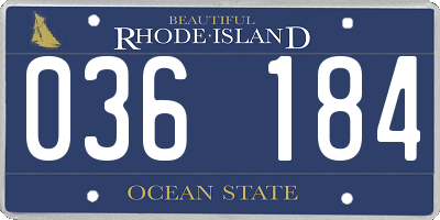 RI license plate 036184