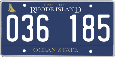 RI license plate 036185