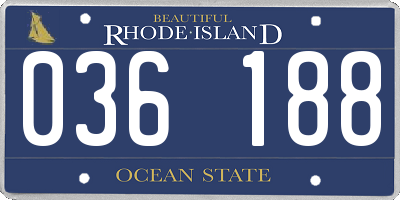 RI license plate 036188