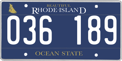 RI license plate 036189
