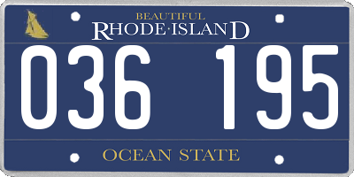 RI license plate 036195