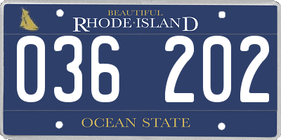 RI license plate 036202