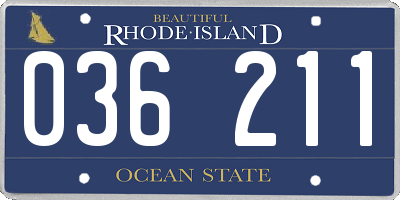 RI license plate 036211
