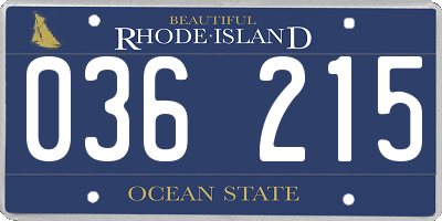RI license plate 036215