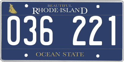 RI license plate 036221