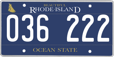 RI license plate 036222