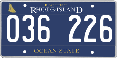 RI license plate 036226