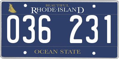 RI license plate 036231
