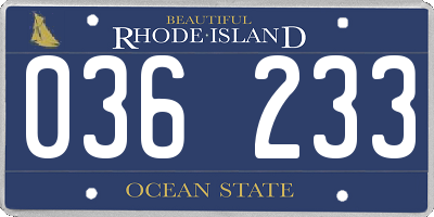 RI license plate 036233