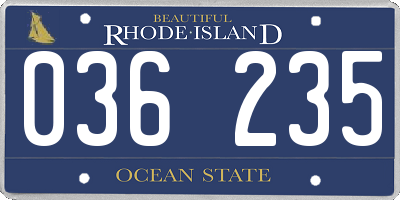 RI license plate 036235