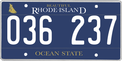 RI license plate 036237