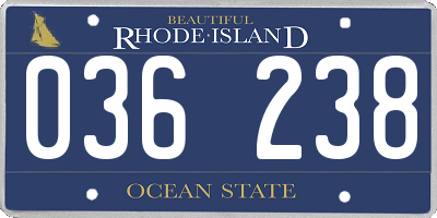 RI license plate 036238