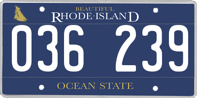 RI license plate 036239