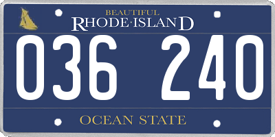 RI license plate 036240