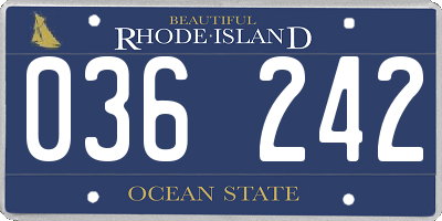 RI license plate 036242
