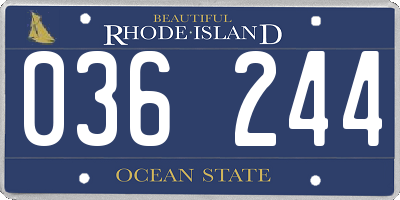 RI license plate 036244