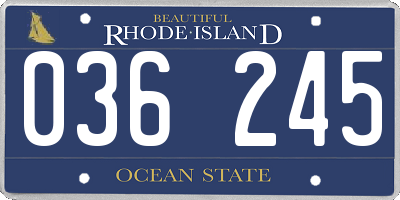 RI license plate 036245