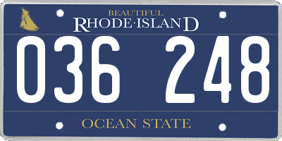 RI license plate 036248