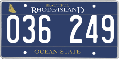 RI license plate 036249