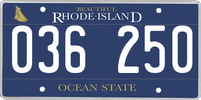 RI license plate 036250