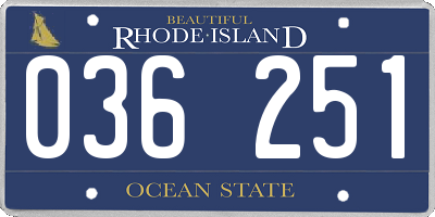 RI license plate 036251