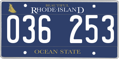 RI license plate 036253